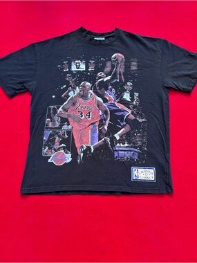 Kobe Bryant Shaq Lakers T Shirt XL Black NBA Champions 3 Peat Calabasas